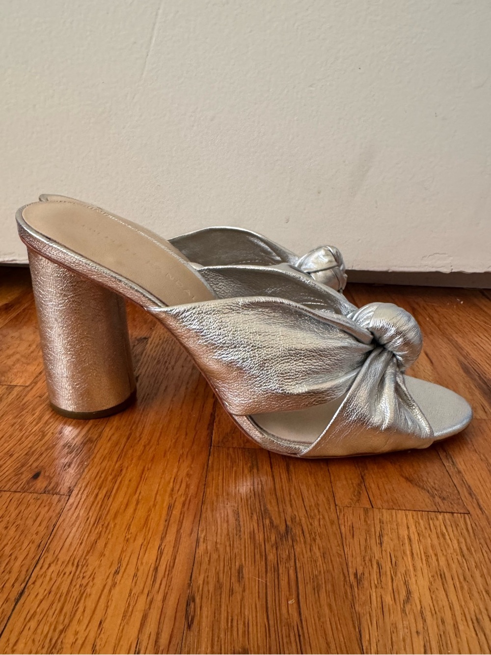 Loeffler Randall Silver Knotted Mule Heels